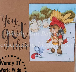 Página para colorear, Whimsy Boy en Wigwam. indio y ardilla