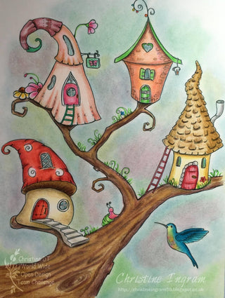 Coloring Page. Fairy Houses
