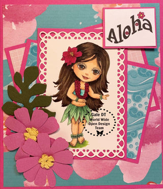 Coloring Page, Girl Dance in Hawaii. Hawaiian girl