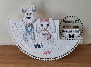 Coloring page. Dogs Wedding