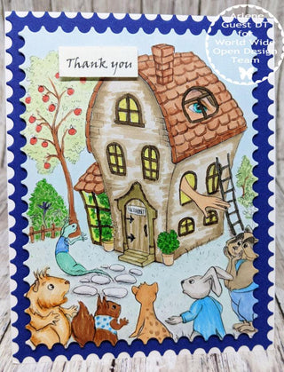 Coloring Page, Alice in Wonderland Creatures, Lizard, Whimsy Home. White Rabbit's House