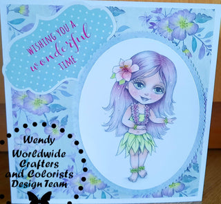 Coloring Page, Girl Dance in Hawaii. Hawaiian girl