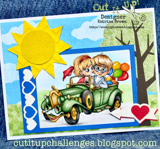 Coloring Page, Just Married, Couple in love, Marriage. Newlyweds on a Cabriolet. - The Art of Julia Spiri