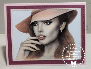 Grayscale Coloring Page, Realistic Portrait of Elegant Girl. Isabella - The Art of Julia Spiri