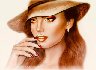 Grayscale Coloring Page, Realistic Portrait of Elegant Girl. Isabella - The Art of Julia Spiri