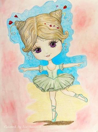 Coloriage. Fille fantaisiste. Petite ballerine