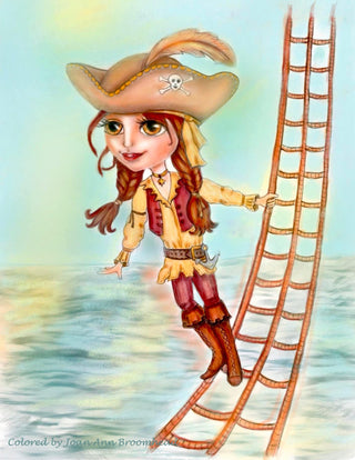 Coloriage, Aventure de Pirate Girl. Berthe