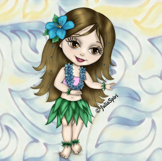 Coloring Page, Girl Dance in Hawaii. Hawaiian girl