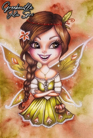 Coloring Page, Happy Fairy. Smile