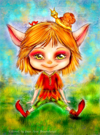 Coloriage, Whimsy Boy, Troll, Nain. Elfis