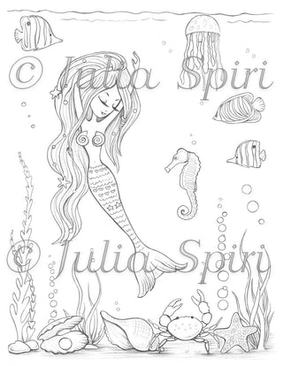 Coloring page. Atlantia Mermaid