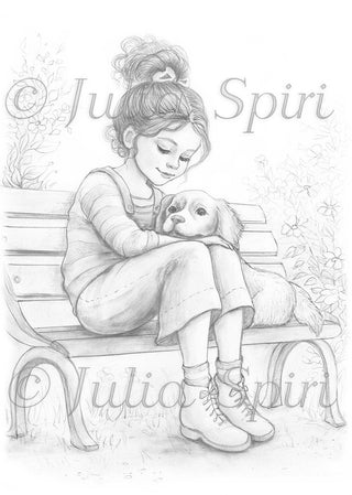 Best Friends Forever - Grayscale light version, ideal for delicate blending, printable art