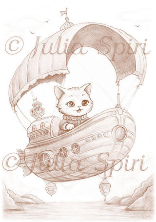 Cat and Airship Chronicles sepia