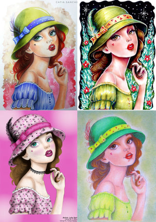 Charming Femininity coloring page. colored 3