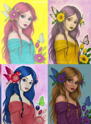 Coloring Page, Fantasy Girl. A Fairy's Grace. colored