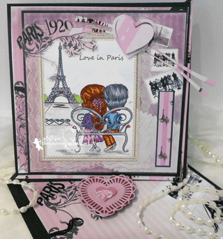 Coloring page, Boy and Girl. Love in Paris