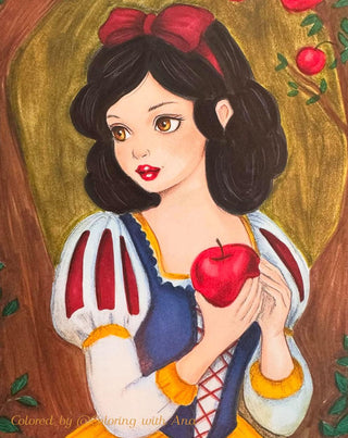 Grayscale Coloring Page, Fairy Tale. Snow White