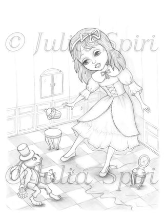 Eat Me! - Printable grayscale coloring page for adults by Julia Spiri, instant download