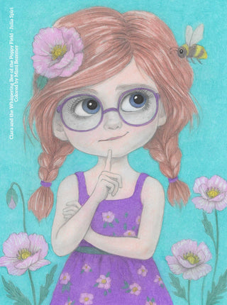 Grayscale Coloring Page. Grayscale Coloring Page. Clara and the Whispering Bee of the Poppy Field