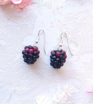 Handmade Polymer Clay Earrings. Blackberry