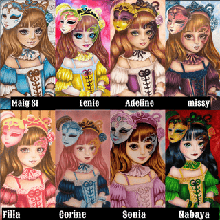 Grayscale Coloring Page, Girl with Mask in Venice. Venetian Reverie