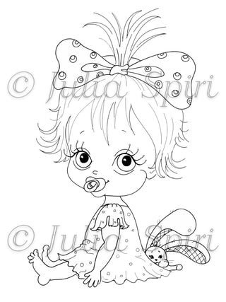 Coloring Page, Baby Girl. It's a Girl! - The Art of Julia Spiri