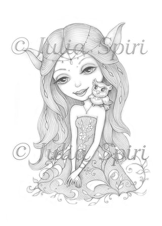 Coloring Page, Elf. Keya