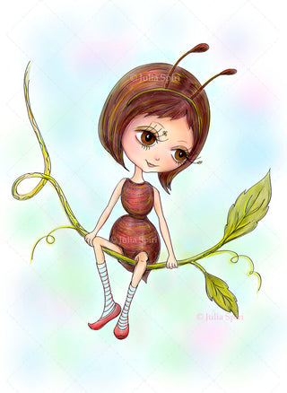 Coloring page, Forest Dweller. Little Ant - The Art of Julia Spiri. colored