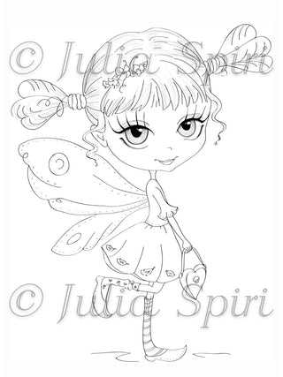 Coloring page, Fashion Fairy. Little Fairy - The Art of Julia Spiri