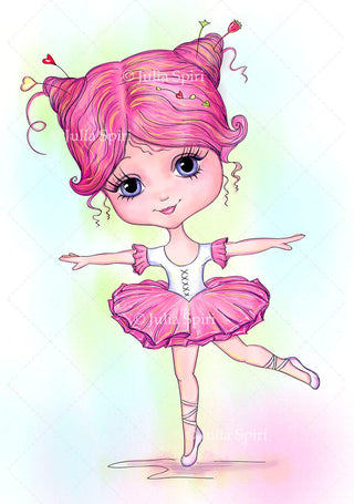 Coloriage. Fille fantaisiste. Petite ballerine