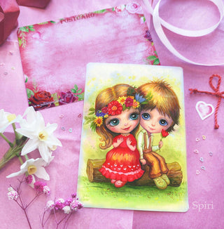 Postcard, Couples in Love. "You & Me"