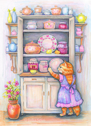 The Mistress of the Kitchen - Beautiful colored version by Julia Spiri, printable coloring page