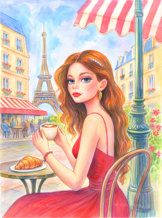 Original Watercolor Painting. Vacation in Paris