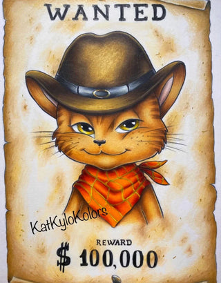 Wanted - Colored example version, beautiful adult coloring page by Julia Spiri