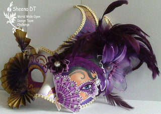 Coloring page, Girl with Mask. The Secrets of Venice