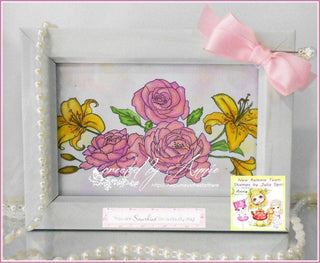 Coloriage, Pivoines, Rose, Lys, Bouquet de mariée. Fleurs de mariage