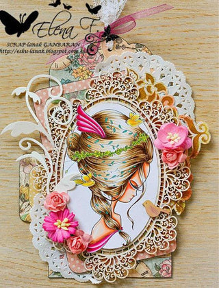 Coloring page, Whimsy Girl. The Birds and Hair - The Art of Julia Spiri