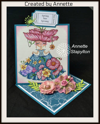 Coloring Pages, Girl with Fantasy Flower Clothes. The Flower Dress - The Art of Julia Spiri