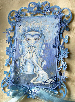 Dibujo para colorear, cuento de hadas de invierno. La reina de la Nieve