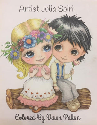 Coloring Pages, Boy & Girl in Love. Be my Valentine - The Art of Julia Spiri