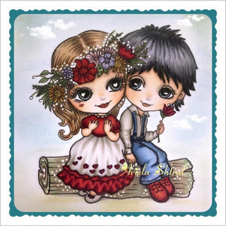 Coloring Pages, Boy & Girl in Love. Be my Valentine - The Art of Julia Spiri