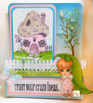 Página para colorear. La casa de los hongos