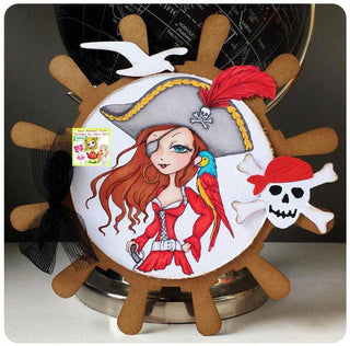 Página para colorear, aventura de la chica pirata. Berta