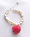 Pearl and raspberry bracelet