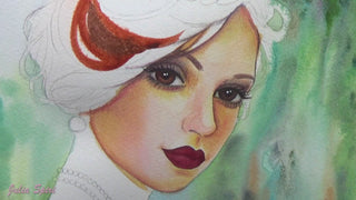Grayscale Coloring Page, Girl with Vintage Hat, Retro. Stella - The Art of Julia Spiri. video
