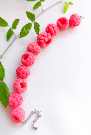 Polymer clay raspberry bracelet— Julia Spiri