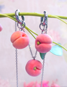 Set of Peach Earrings and Necklace