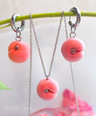Set of Peach Earrings and Necklace