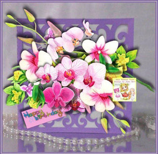 Watercolor Hand Painted Flowers Clip Art. Orchids