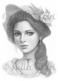 Betty - Printable grayscale coloring page for adults by Julia Spiri, instant download